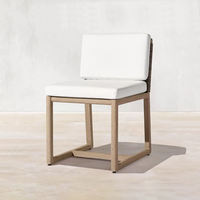 Ensemble de salle à manger d'extérieur en teck de qualité supérieure, avec grande table rectangulaire, pour villa de luxe et patio de complexe balnéaire