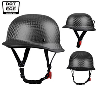 Casque de moto demi-face rétro en fibre de carbone de haute qualité, doublure intérieure confortable, casque de protection tout-terrain pour les motards adultes