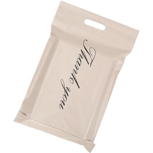 Bolsas de correo personalizadas Poly Nude con asa con logotipo Bolsa de correo de plástico desnudo Sobres Bolsa de polietileno con mensaje de agradecimiento - Product Image 2