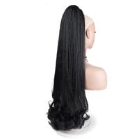 Queue de cheval afro bouclée avec pointes frisées en Kanekalon synthétique, extension de cheveux de 30 pouces avec cordon de serrage