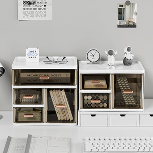 Organizador de Cosméticos de Escritorio con Cajones, Caja de Almacenamiento de Maquillaje Transparente para Organización de Productos para el Cuidado de la Piel y Lápices Labiales - Product Image 3