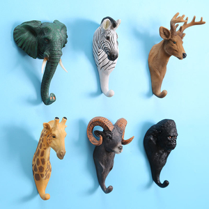 Durevole 3D <span class=keywords><strong>resina</strong></span> decorativa cervo ganci da parete Zebra corna chiave appendiabiti fattoria bagno appendiabiti per gioielli - Product Image 4