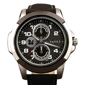 中国工厂批发亚唑D 350热卖relojes男士运动定制标志皮革休闲男表手表