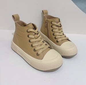 แฟชั่นสตาร์ดีไซเนอร์รองเท้าผ้าใบเด็กทรงสูงรองเท้าลำลองกีฬาเด็กรองเท้าผ้าใบพื้นยางนุ่มแบนเด็กผ้าใบขนาด 26-37 - Product Image 4