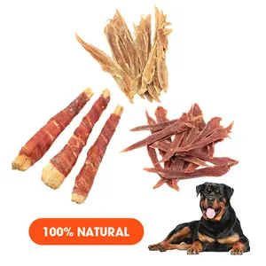 100% 天然宠物食品狗咬鸭皮卷宠物零食健康私人标签狗零食
