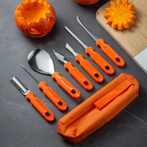 7pcs DIY abóbora escultura ferramentas halloween abóbora escultura faca garoto