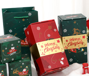 Vente en gros de boîtes pop-up surprise de Noël avec poignée sac cadeau emballage cadeau de vacances en papier épaissi boîtes cadeau 3 tailles 12/16 pièces - Product Image 2