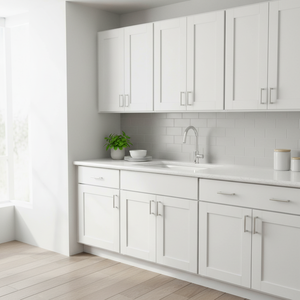 Mobile da Cucina Bianco Stile Shaker Sunique Sydney 27x30x12 Pollici, 2 Ante, 2 Ripiani, Design Moderno, Costruzione in MDF - Product Image 3