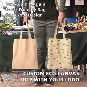 กระเป๋าผ้าแคนวาสแบบมีหูหิ้ว ลายตัวอักษร พิมพ์โลโก้ได้ เป็นมิตรกับสิ่งแวดล้อม ใช้ซ้ำได้ เหมาะสำหรับใช้ในชีวิตประจำวัน ของขวัญส่งเสริมการขาย - Product Image 2