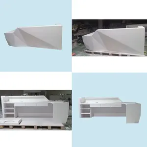 Imitate carrara white artificial stone reception desk table front office counter bar reception desk