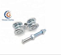 Livraison gratuite de haute qualité pour porte coulissante, roue supérieure, roulement à 4 roulettes de type zinc plaqué avec rail