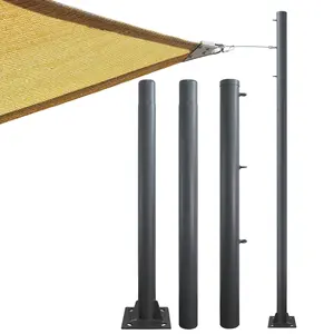 9.8FT Sun Shade Sail Pole Kit with 3 Fixing Points for Outdoor Shade Sail String Light Patio Backyard Shade Sail Poles