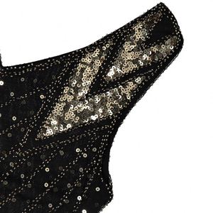 Gatsby thập niên 1920 lấy cảm hứng từ sequin rìa v-cổ không tay dài Gatsby ăn mặc cho phụ nữ nghệ thuật Deco bên trang phục - Product Image 5