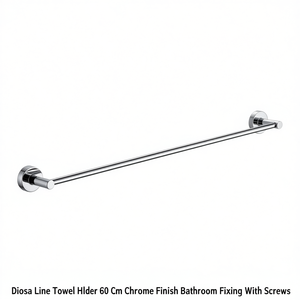Toallero Diosa Line 60 cm con acabado cromado para baño con tornillos - Product Image 3