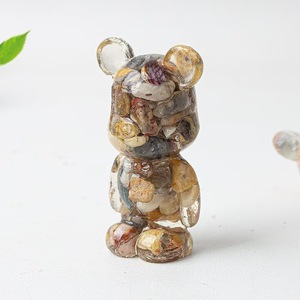 ตุ๊กตาหมีอีพ็อกซี่ประดับคริสตัลตาแมวหลากสีธรรมชาติขัดเงาทำมือ ของสะสม พลังบำบัด ของตกแต่งโต๊ะทำงาน ของขวัญ - Product Image 6