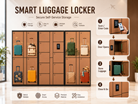 Système de casiers intelligents pour bagages, armoire de rangement en libre-service pour valises, serrure numérique sécurisée pour aéroport, hôtel, gare, centre commercial
