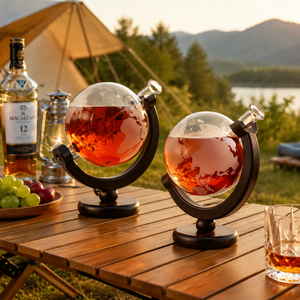 <span class=keywords><strong>Carafe</strong></span> à liqueur en verre borosilicate de 1000 ml, décanteur globe soufflé à la main en forme de voilier pour bar à domicile, cadeau pour homme, faible MOQ - Product Image 1