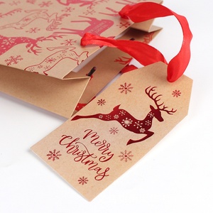 Recycled Kraft Paper Christmas Gift Bags with Flexiloop Handles and Embossing - Product Image 5