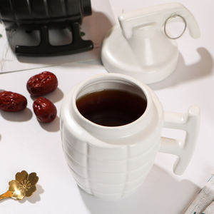 Tazas con Forma de <span class=keywords><strong>Granada</strong></span> en Oferta, Tazas Extraordinarias con Tapa, Caja de Cerámica con Forma Especial, Tazas Novedosas en Blanco y Negro - Product Image 5