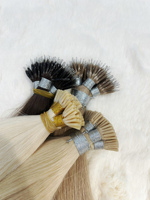 100% pointe de kératine naturelle Double dessiné Nano Itip lien plat Remy Extensions de cheveux humains couleur claire Ktips Micro lien