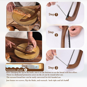Cuchillo de Madera Dentado Personalizado para Cortar Pan, Cuchillo de Arco para Bagels Caseros, Herramienta de Cocina para Masa Madre - Product Image 5