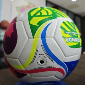 2026 Worlds Cup Soccer Size 5 Custom Logo Seamless Leather Football Training <b>Ball</b> Worldwide Popular Laminated Durable - Product Image 2