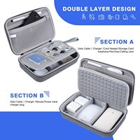 Sac de rangement pour appareils électroniques en EVA rigide personnalisé en gros, étui de voyage étanche pour câbles, chargeur et batterie externe