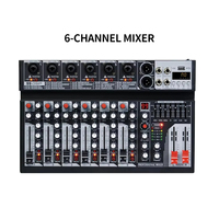 TNH MC-MX04S MX06S Console de mixage audio professionnelle 4/6 canaux Mélangeur de musique avec USB Bluetooth Reverb Mute pour l'enregistrement en studio