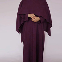 Ensemble deux pièces Abaya turque ODM pour femme, couleur unie, robe intérieure, respirant, élégant, modeste, en satin, infroissable, léger
