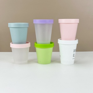 Factory Price PP Facial Mask <b>Plastic</b> <b>Jar</b> Silk Screen logo 100g 200g 250g Cosmetic Pink clear Body Scrub <b>Plastic</b> <b>Jar</b> - Product Image 1