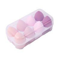 Boîte à œufs à huit compartiments ensemble gourde goutte d'eau coupe biseautée poudre bouffée éponge de beauté pour le maquillage du visage oeuf de maquillage en coton
