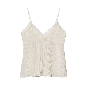 Primavera/Verano 2026 Nuevo Chaleco Casual Transpirable de Encaje Tejido a la Moda con Cuello en V, Camisola Retro Sexy, Top Elegante para Mujer - Product Image 1