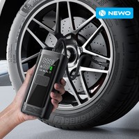 Pompa Udara Portabel Presisi Tinggi ABS Pengisi Ban 160PSI Auto-Stop, Layar Ganda LED untuk Ban Mobil, Sepeda & Bola Tiup