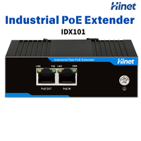 Extensor PoE Industrial de 2 Puertos, Repetidor de Red Ethernet 10/100M, 802.3at, 30W, Riel DIN, RJ45, Protección Contra Sobretensiones de 6KV para Cámara IP