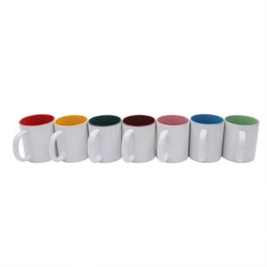 11Oz Ceramics Cup for DIY Sublimation Printing Double Wall Inner Color Heat Transfer Coffee <b>Mugs</b> - Product Image 1
