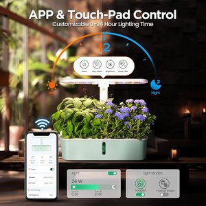 Kit de jardin intelligent <span class=keywords><strong>Click</strong></span> & <span class=keywords><strong>Grow</strong></span> avec éclairage de croissance, jardin <span class=keywords><strong>d</strong></span>'herbes aromatiques <span class=keywords><strong>d</strong></span>'<span class=keywords><strong>intérieur</strong></span>, cuisine, rebord de fenêtre, pépinière, utilisation au sol, pot de fleurs inclus - Product Image 6