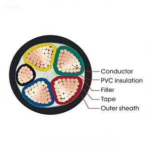 Câble électrique en cuivre à âme en cuivre 0,6/1 kV, blindé, gaine <span class=keywords><strong>PVC</strong></span>, VV22, câble <span class=keywords><strong>d</strong></span>'alimentation solide pour la construction industrielle - Product Image 2