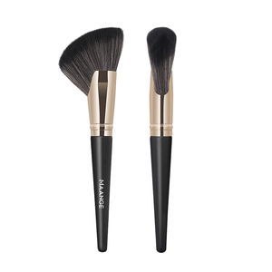 MAANGE Outils de maquillage de marque privée Brosse à visage à biseau unique en forme de faucille pour <span class=keywords><strong>blush</strong></span>, surligneur et contour, ensemble de pinceaux en nylon - Product Image 1