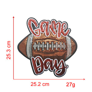 แพทช์รูปโบว์เลื่อมสีชมพูสำหรับเสื้อผ้าผู้หญิง ลายกีฬา ฟุตบอล เบสบอล เหมาะสำหรับใส่ในมหาวิทยาลัย ขายส่ง - Product Image 6