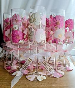 Figurine de fleur de naissance en verre rose peinte à la main personnalisée, bouquet pour enfants, moderne <span class=keywords><strong>et</strong></span> réutilisable - Product Image 6