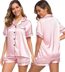 OEM Family Silk Pajama Sets Cotton Matching <strong>Satin</strong> Ladies Sleepwear Designer Clothes Wholesale <strong>Satin</strong> Pajamas Women Set - Product Image 3