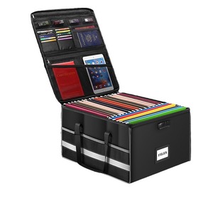 <b>Storage</b> <b>Box</b> <b>Bins</b> Rectangle Black 20-35L Foldable With Lid For Paper Media Organization - Product Image 2