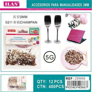 Cuentas de Resina Ilan de 3mm Color Champán 5g para Fabricación de Joyería DIY - Product Image 1