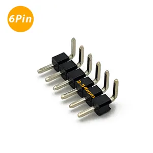 Single Row 6 Pin Header 2.54 mm OEM Male Break-away Header Board to Board PCB Berg Connector