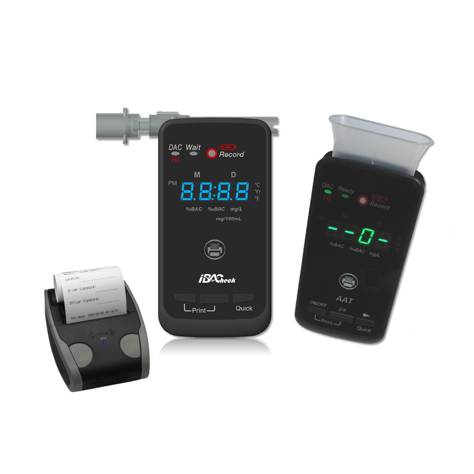 Fuel Cell Alcohol Tester AA2010p Breathalyzer Isi Ulang, Tes Skrining Cepat dengan Printer Akurat dan IBACheck