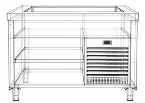 Comptoir <span class=keywords><strong>de</strong></span> préparation réfrigéré à montage supérieur GN Hollow - Product Image 3