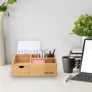 Homex-bsci Nhà Máy | Đa Chức Năng Tre Lưu Trữ Tổ Chức Điều Khiển Từ Xa Hộp Lưu Trữ Tre Tự Nhiên Giữ Tập Tin Chủ Bút - Product Image 3