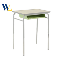 Bureau moderne pour une personne avec dessus en bois et cadre en métal Table simple pour le mobilier scolaire