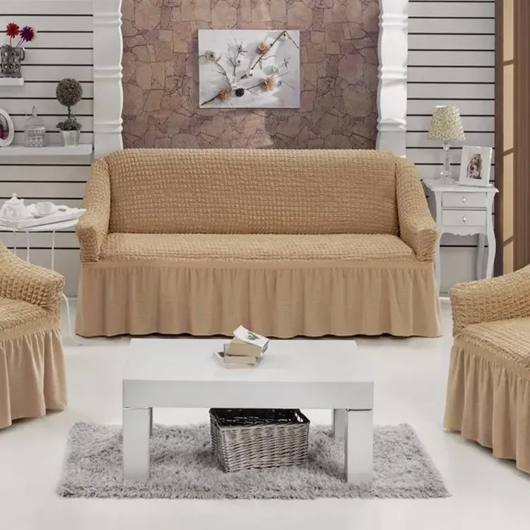 Copridivano per divano elastico universale con protezione per mobili con gonna set di divani aderenti antiscivolo in 3 pezzi