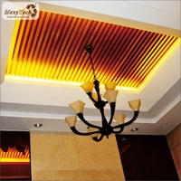 Plafond en PVC ignifuge WPC de haute qualité au design luxueux avec grille de plafond pour hôtel, hôpital, gymnase